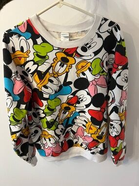 Disney Character Allover Print Sweatshirt - Multicolor